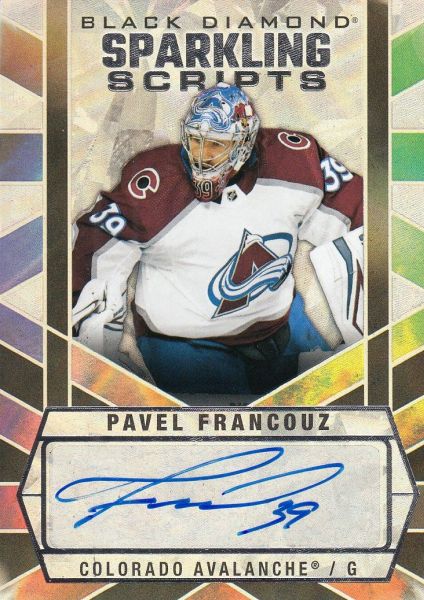 AUTO karta PAVEL FRANCOUZ 22-23 Black Diamond Sparkling Scripts číslo SC-PF